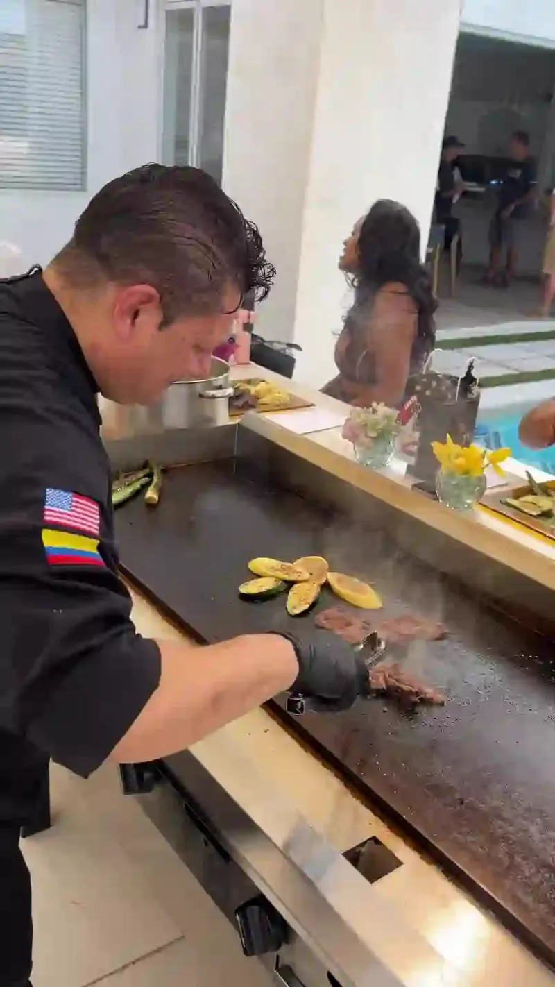 Executive Chef Oscar Sanchez cooking at the hibachi