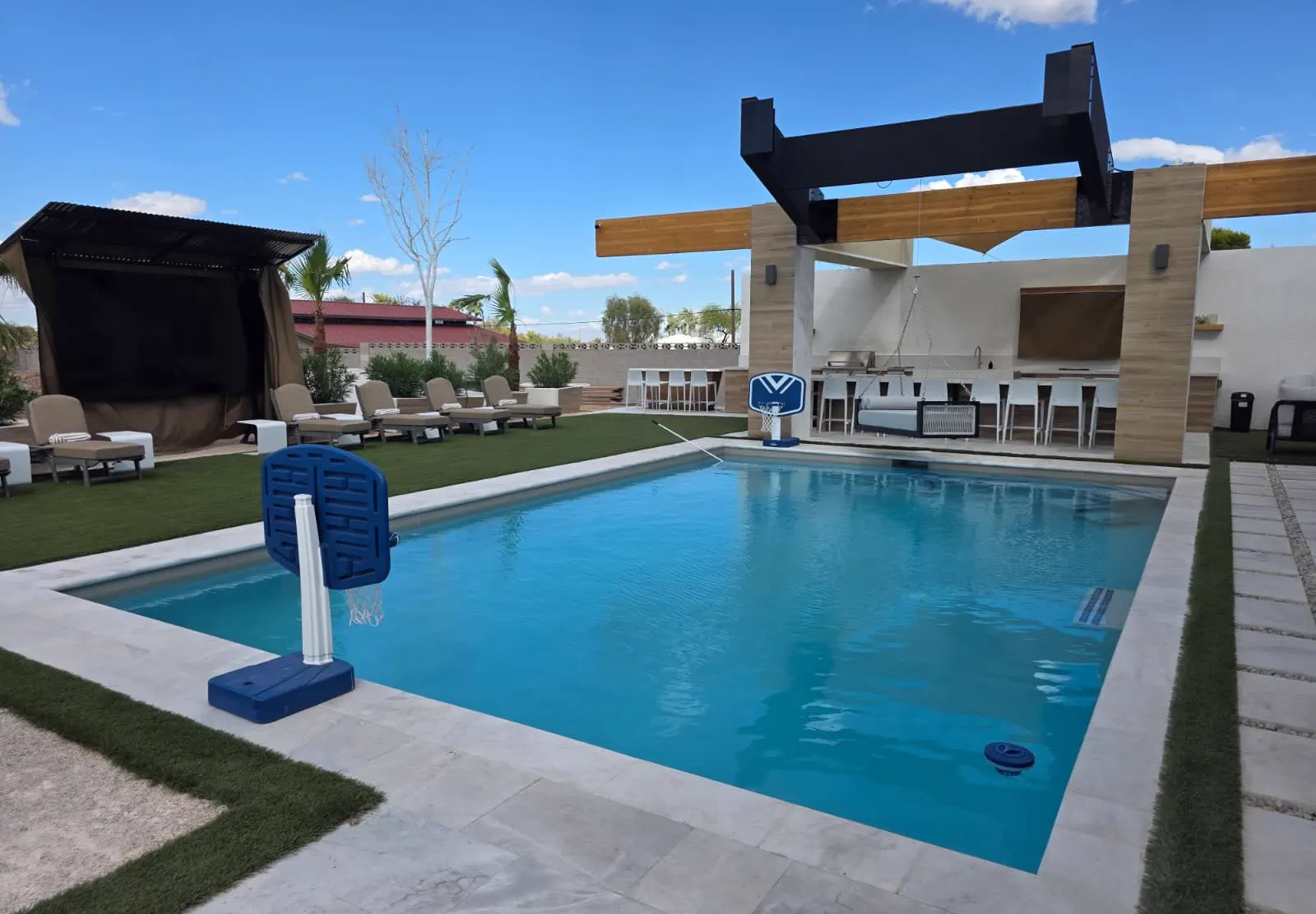 Resort-style pool and backyard of a private estate